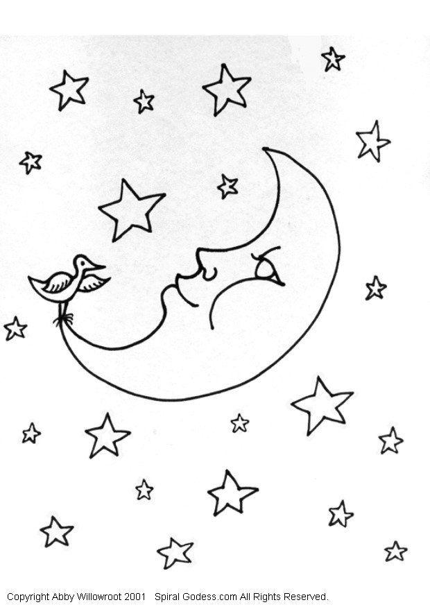 Página para colorir lua