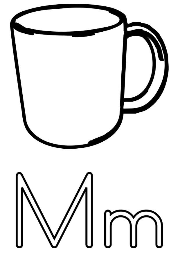 m Página para colorir m