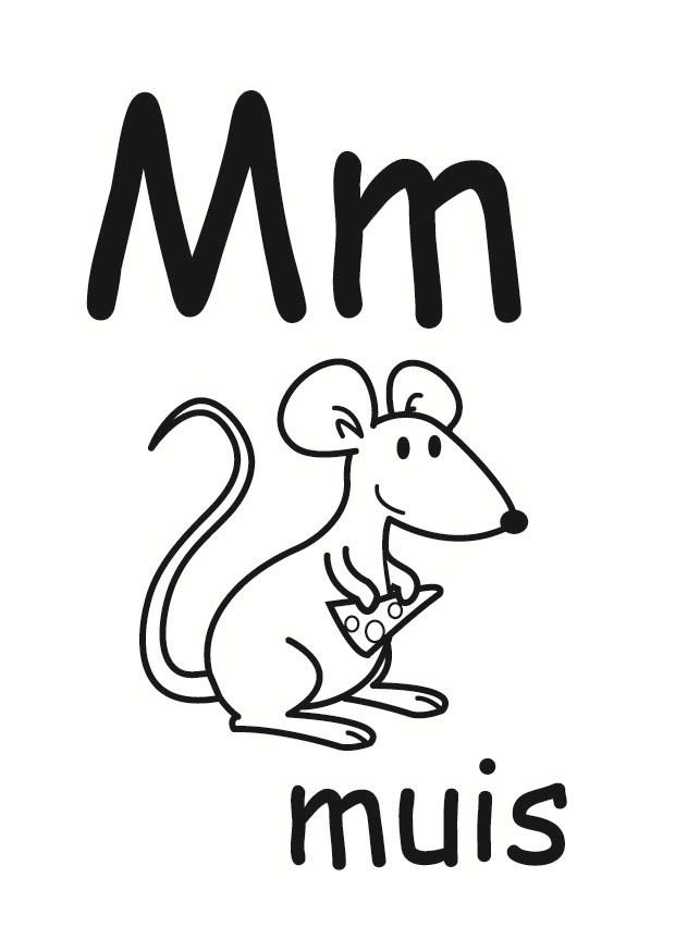 m Página para colorir m