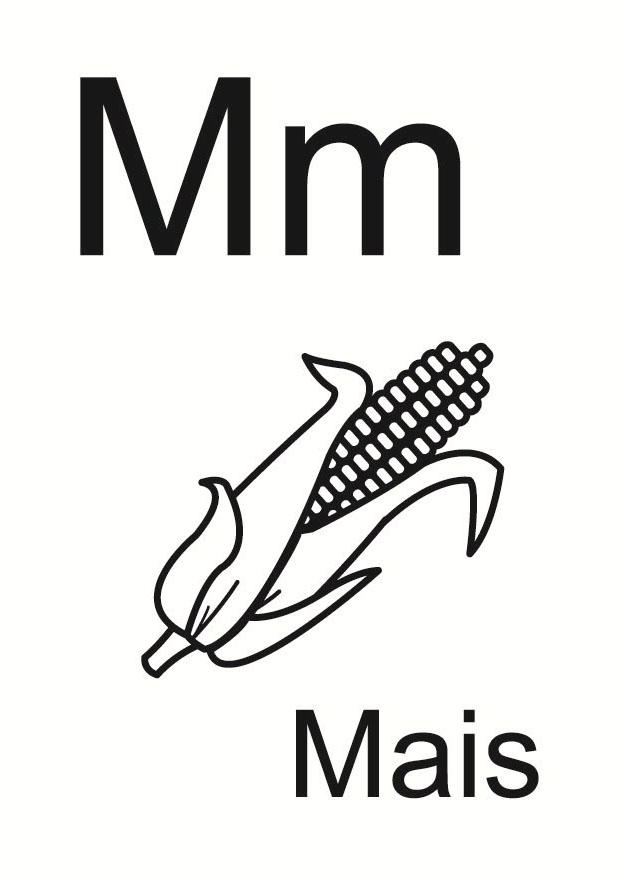 m Página para colorir m