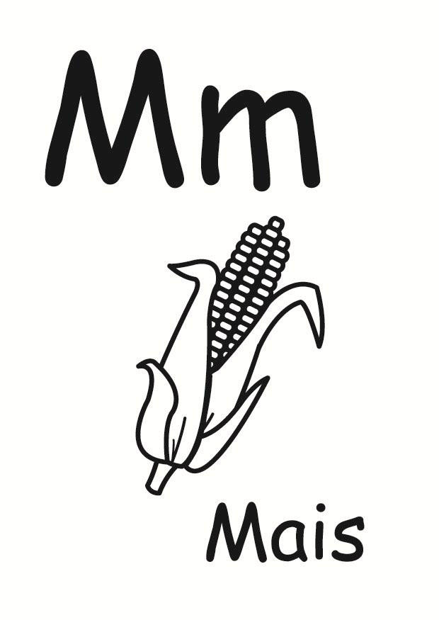 m Página para colorir m