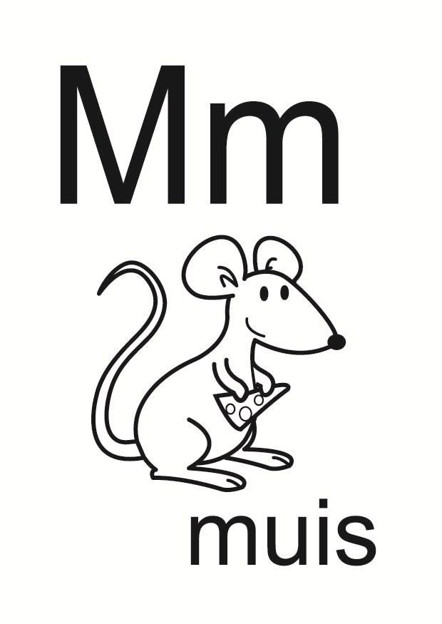 m Página para colorir m