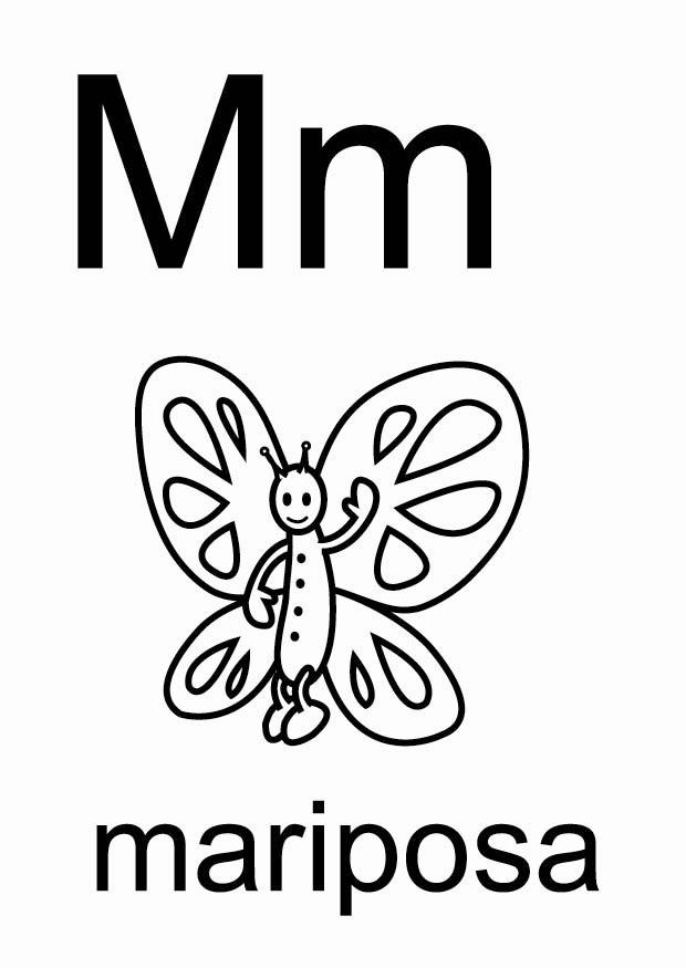 m Página para colorir m