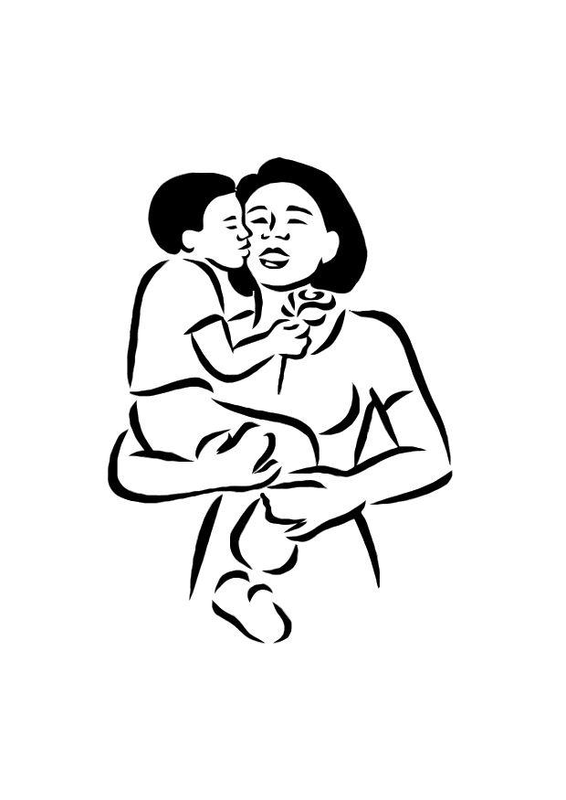mA£e e filho Página para colorir mA£e e filho