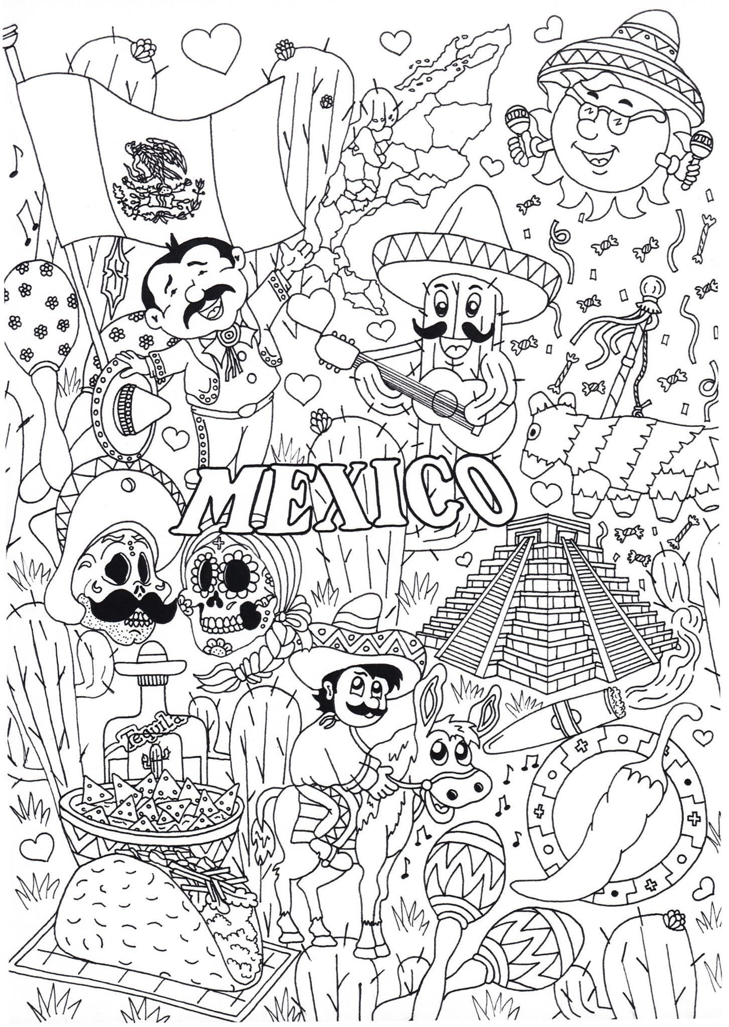 Página para colorir mA©xico