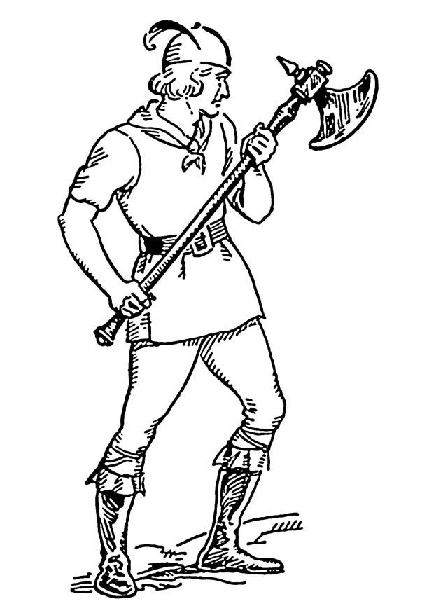 machado de guerra Página para colorir machado de guerra
