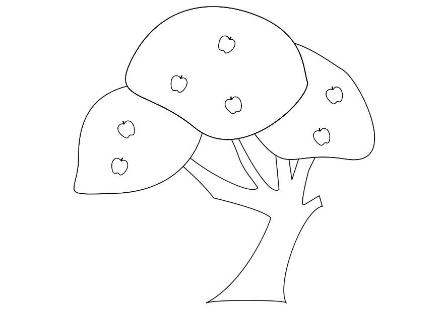 Página para colorir macieira 