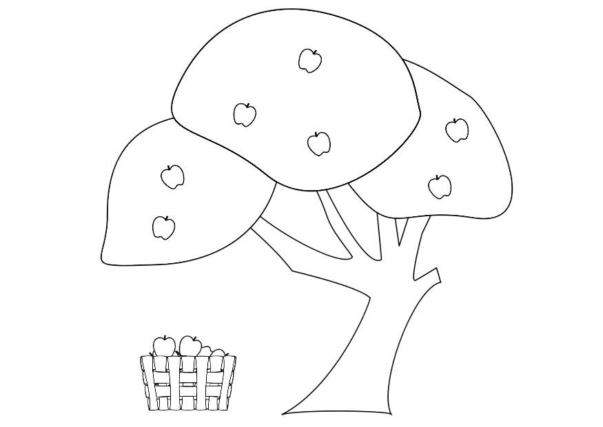 macieira com uma cesta de maA§A£s Página para colorir macieira com uma cesta de maA§A£s
