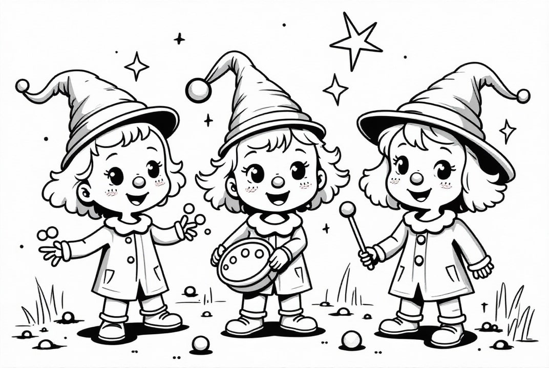 magia de carnaval Página para colorir magia de carnaval