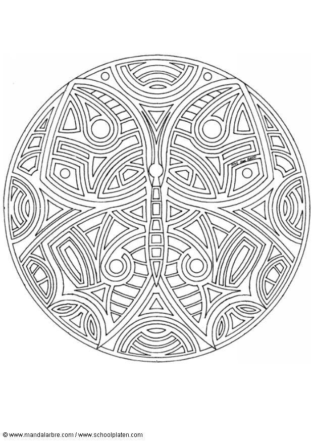 mandala de borboleta Página para colorir mandala de borboleta