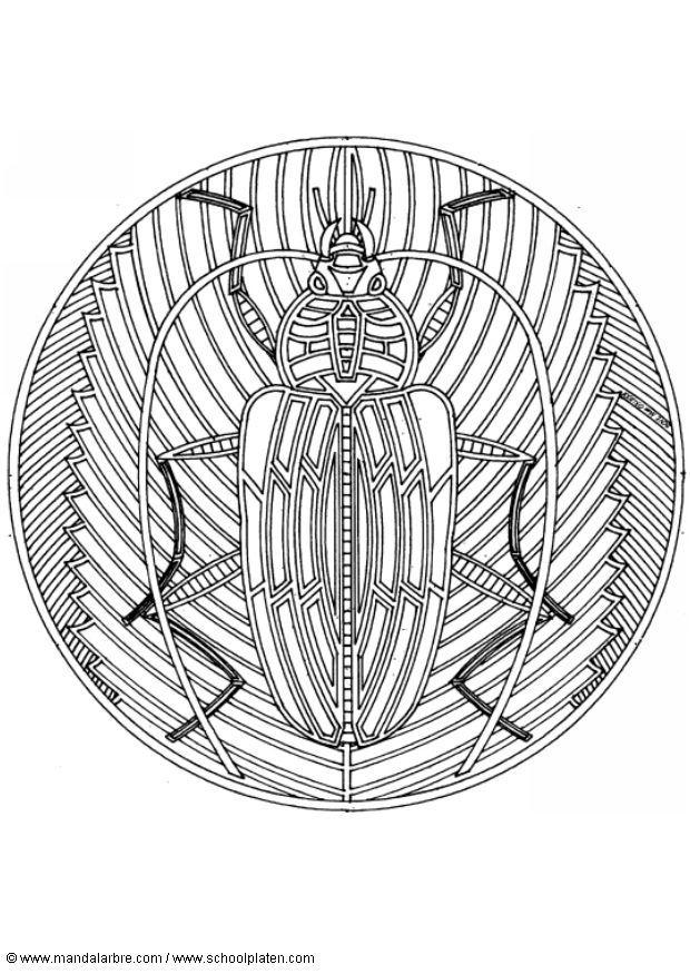mandala de de besouro Página para colorir mandala de de besouro
