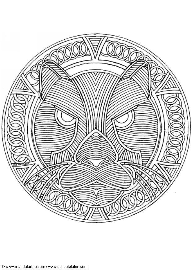 mandala de leopardo Página para colorir mandala de leopardo