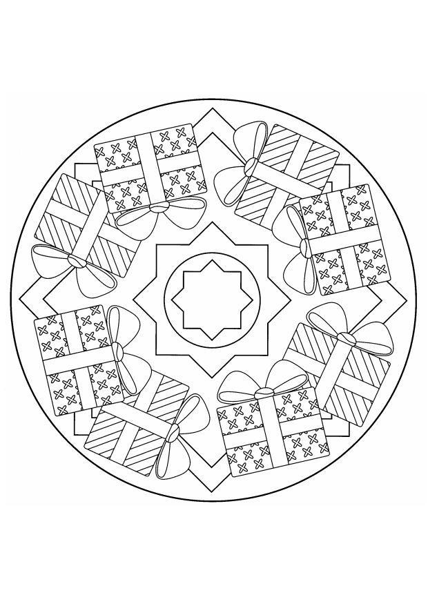 mandala de natal Página para colorir mandala de natal