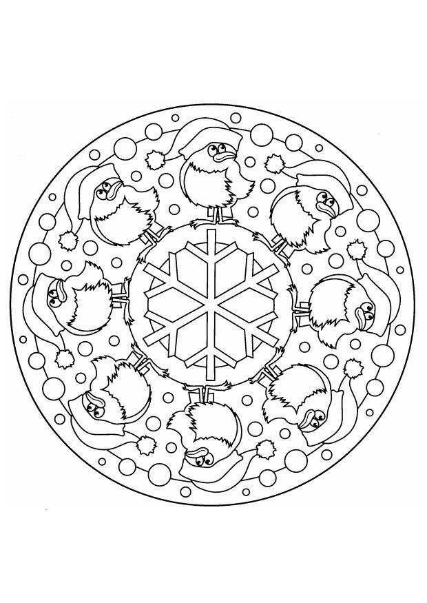 mandala de natal Página para colorir mandala de natal