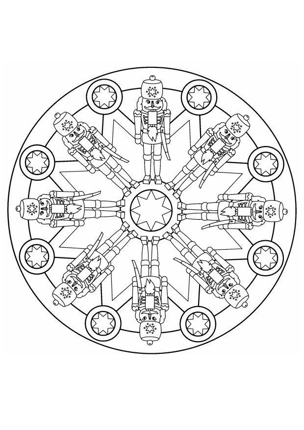 mandala de natal Página para colorir mandala de natal