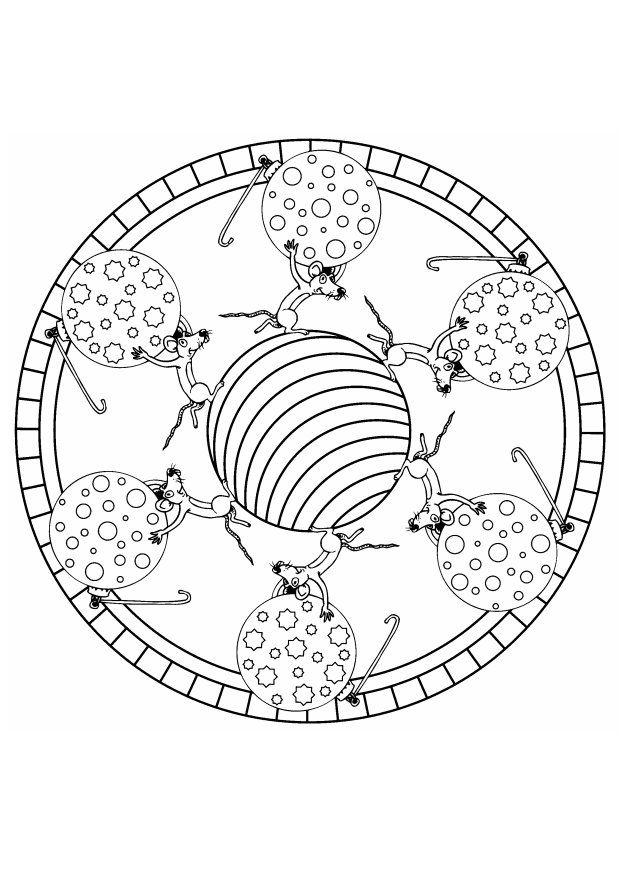 mandala de natal Página para colorir mandala de natal