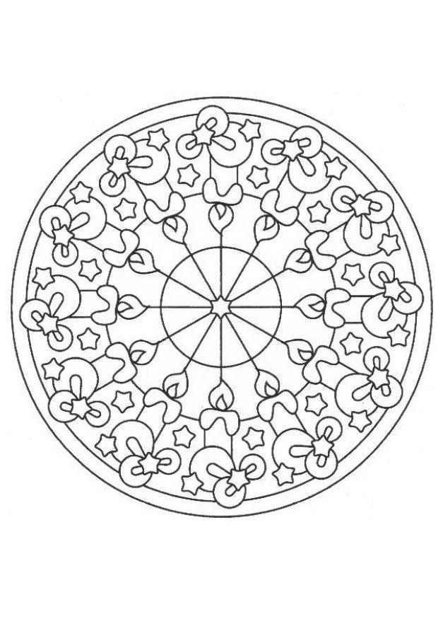mandala de natal Página para colorir mandala de natal