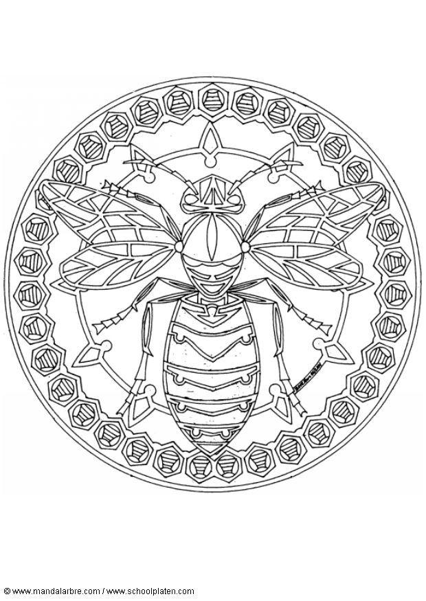 mandala de vespa Página para colorir mandala de vespa