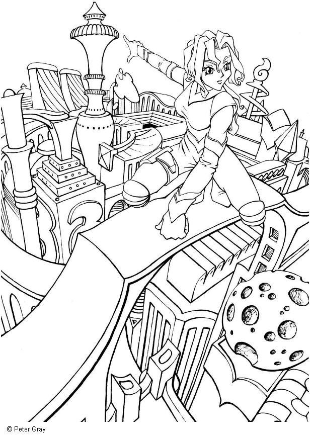 manga - cidade do futuro Página para colorir manga - cidade do futuro