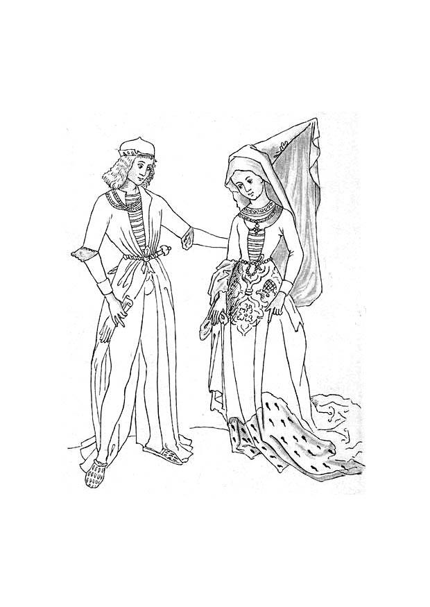 maria de bourgondie e maximilian Página para colorir maria de bourgondie e maximilian