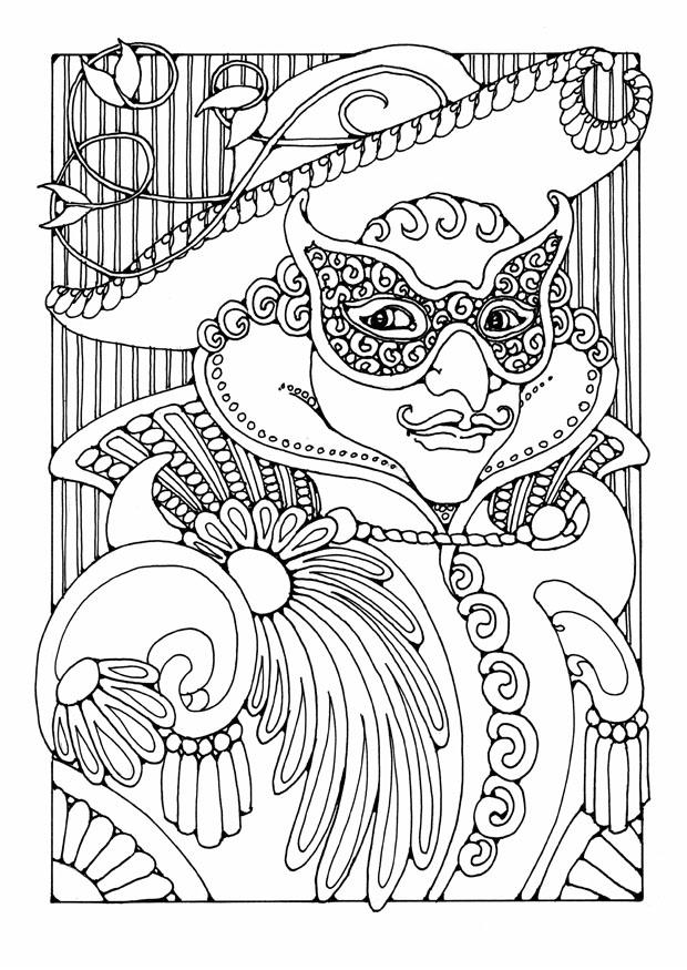 mascarado Página para colorir mascarado