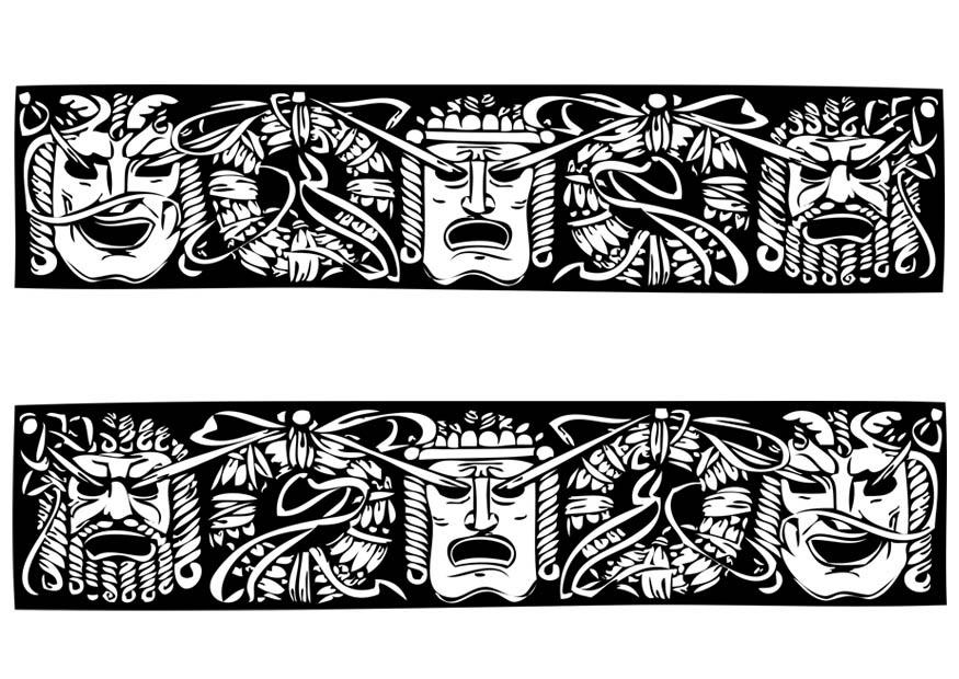 mA¡scaras gregas Página para colorir mA¡scaras gregas