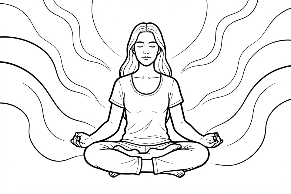 Página para colorir meditaA§A£o