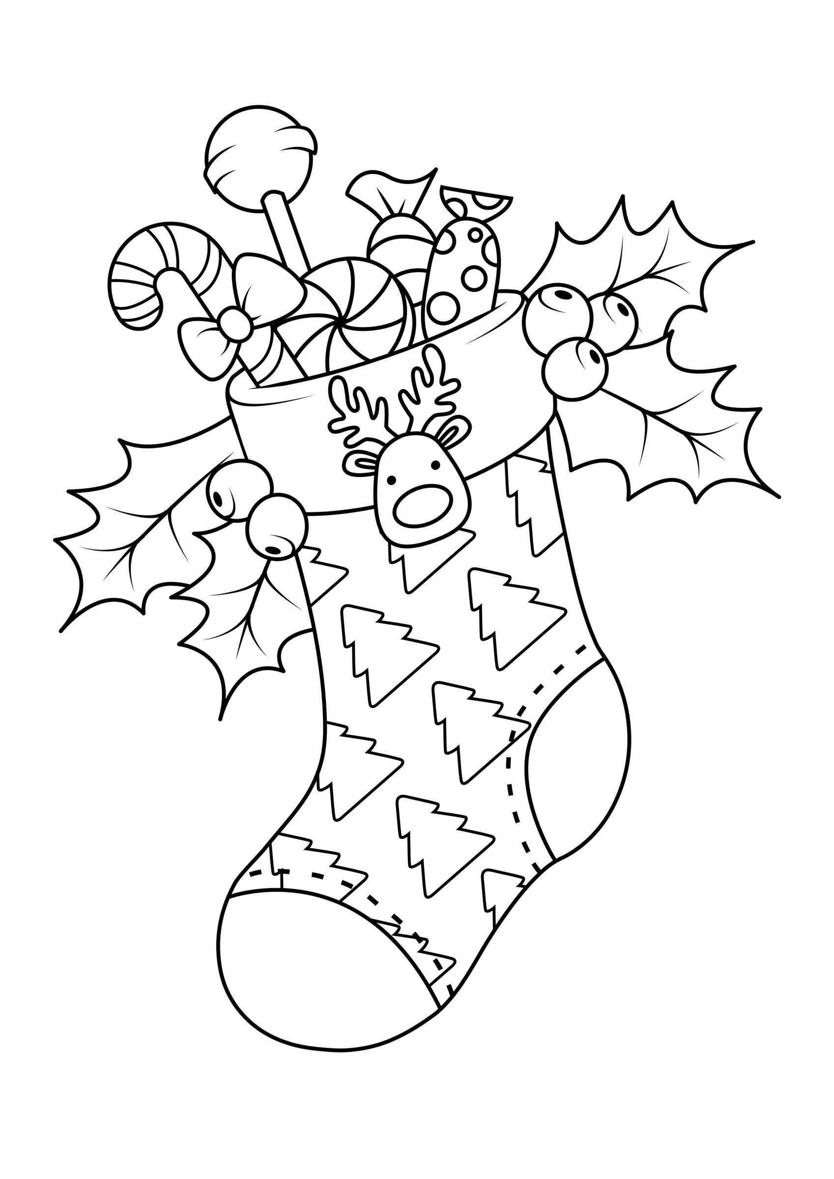 meia de natal Página para colorir meia de natal
