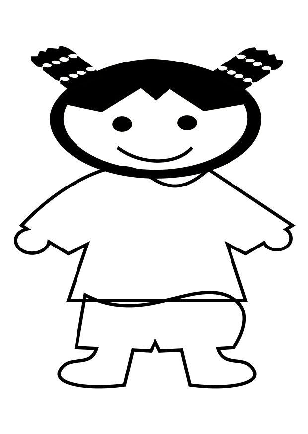 menina chinesa Página para colorir menina chinesa