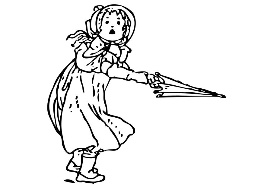 menina com uma sombrinha Página para colorir menina com uma sombrinha