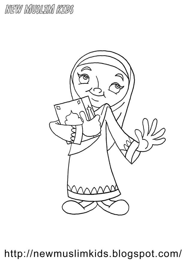 menina muA§ulmana Página para colorir menina muA§ulmana