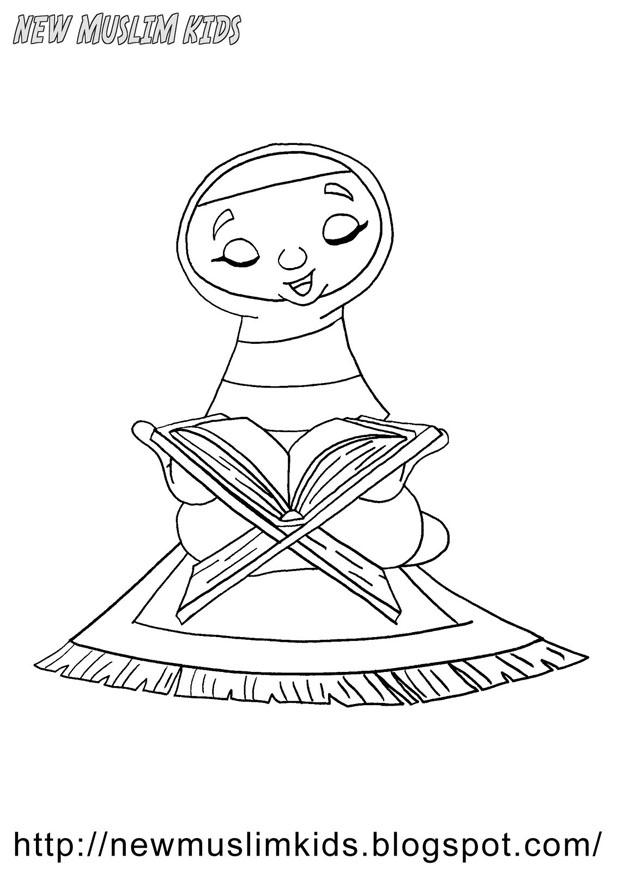 menina muA§ulmana Página para colorir menina muA§ulmana