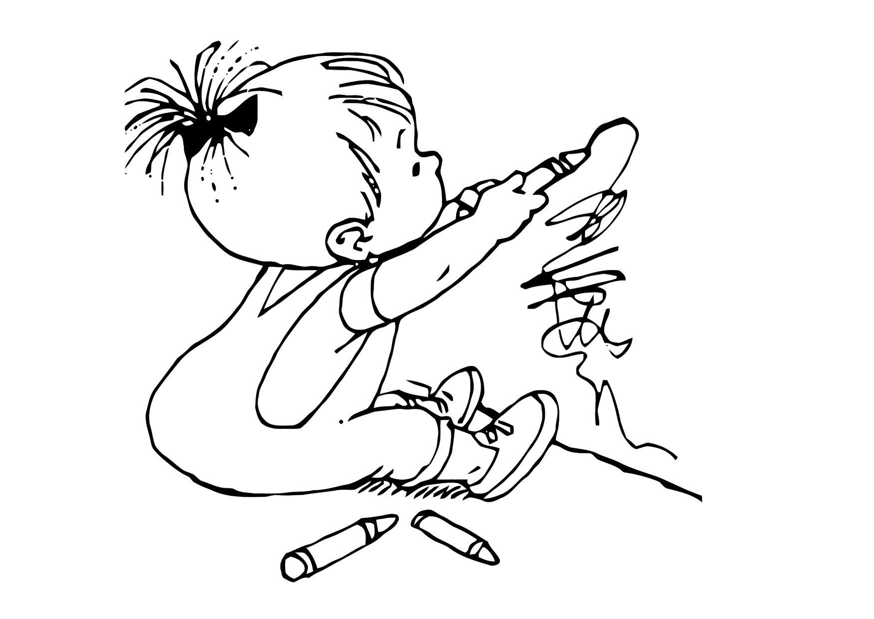 menino desenhando Página para colorir menino desenhando