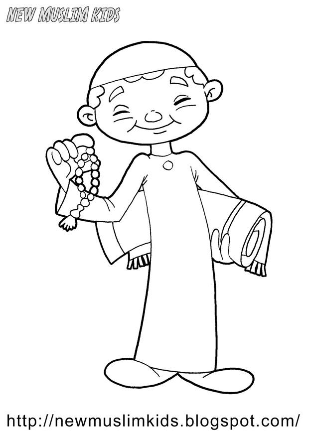 menino muA§ulmano Página para colorir menino muA§ulmano