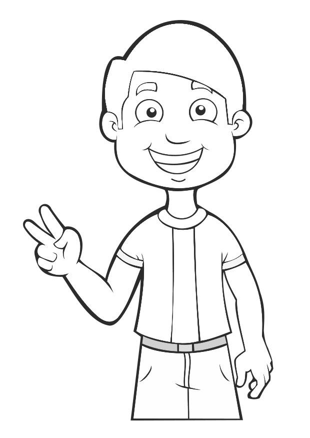 menino - paz Página para colorir menino - paz