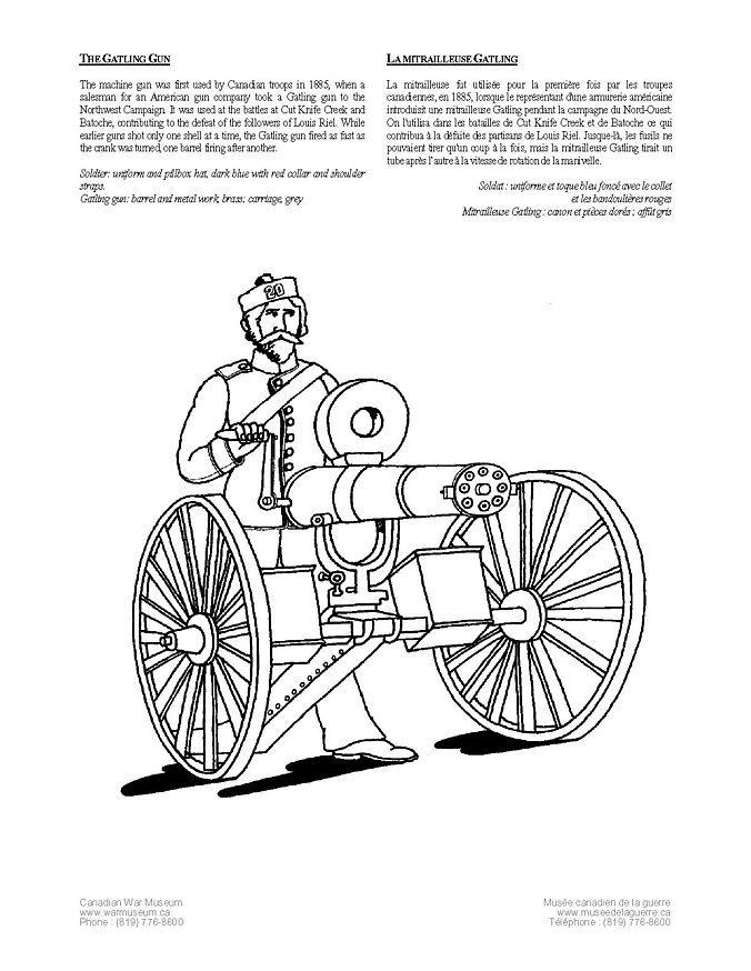 metralhadora gatling Página para colorir metralhadora gatling