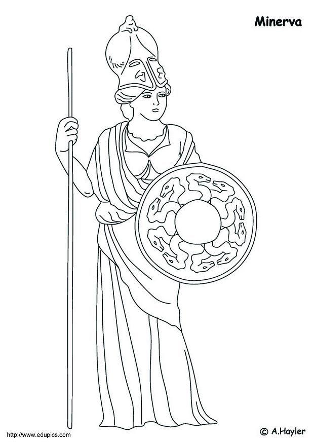 minerva Página para colorir minerva