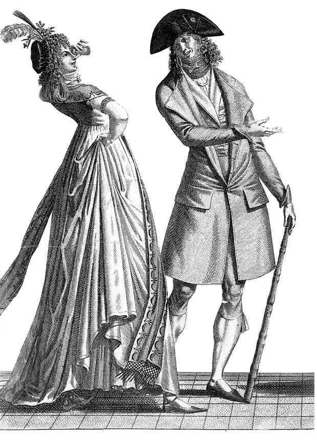 moda francesa 1793 Página para colorir moda francesa 1793