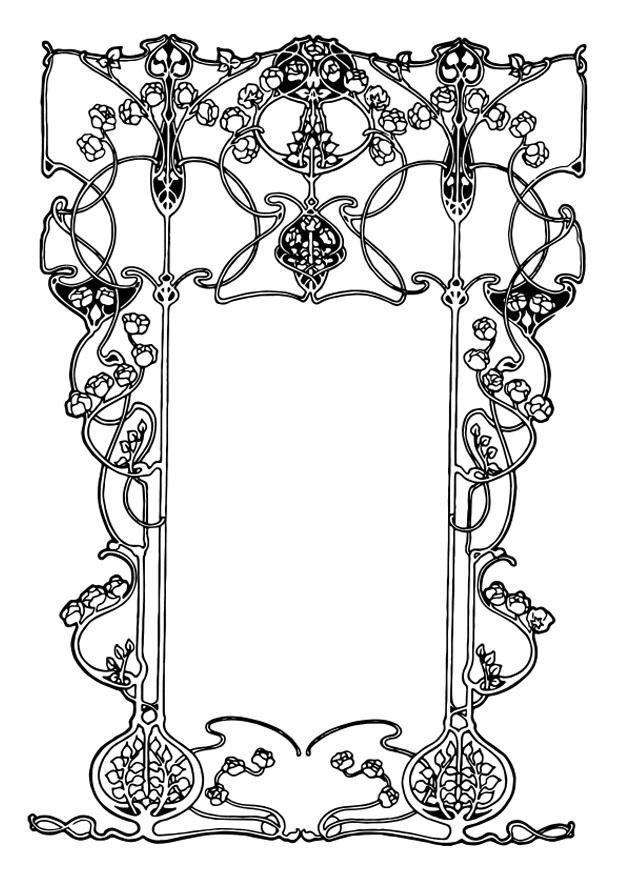 moldura de art nouveau Página para colorir moldura de art nouveau