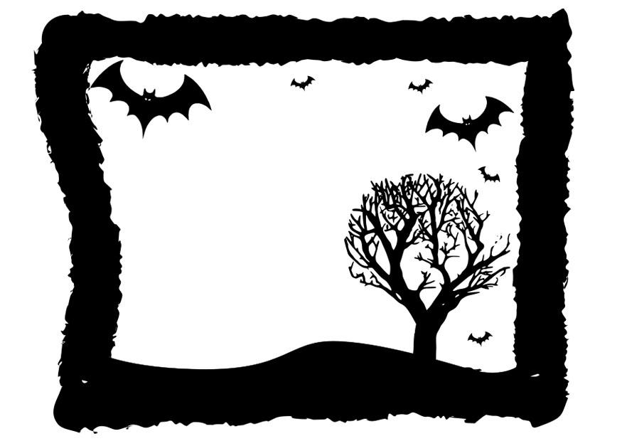 moldura de halloween Página para colorir moldura de halloween