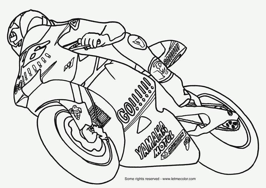 moto Página para colorir moto