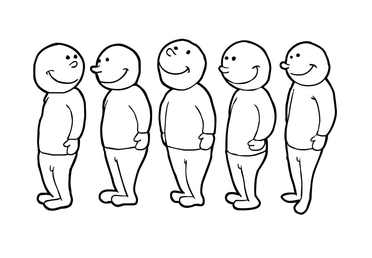 Página para colorir na fila (2)