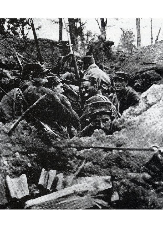 nas trincheiras, 1918 Foto nas trincheiras, 1918