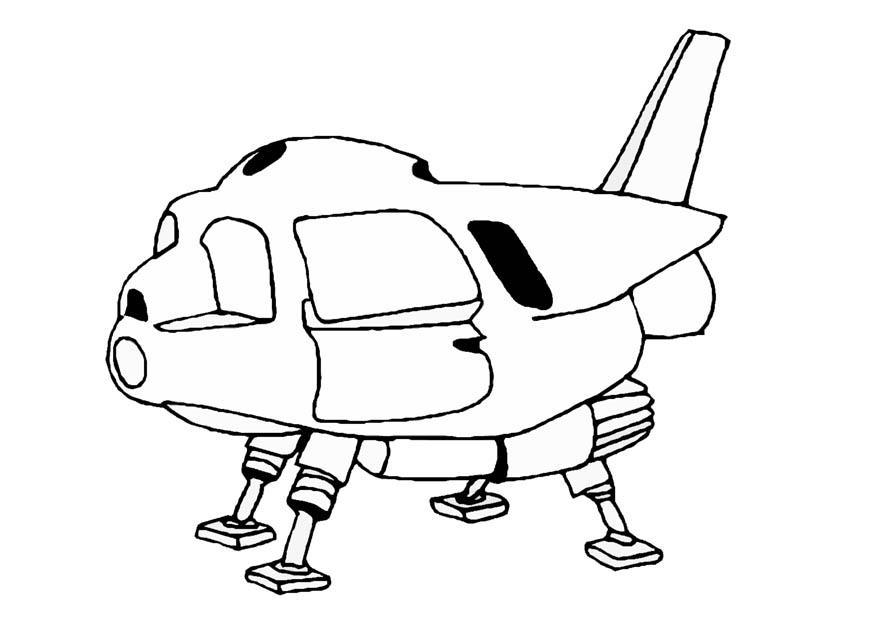 Página para colorir nave espacial 
