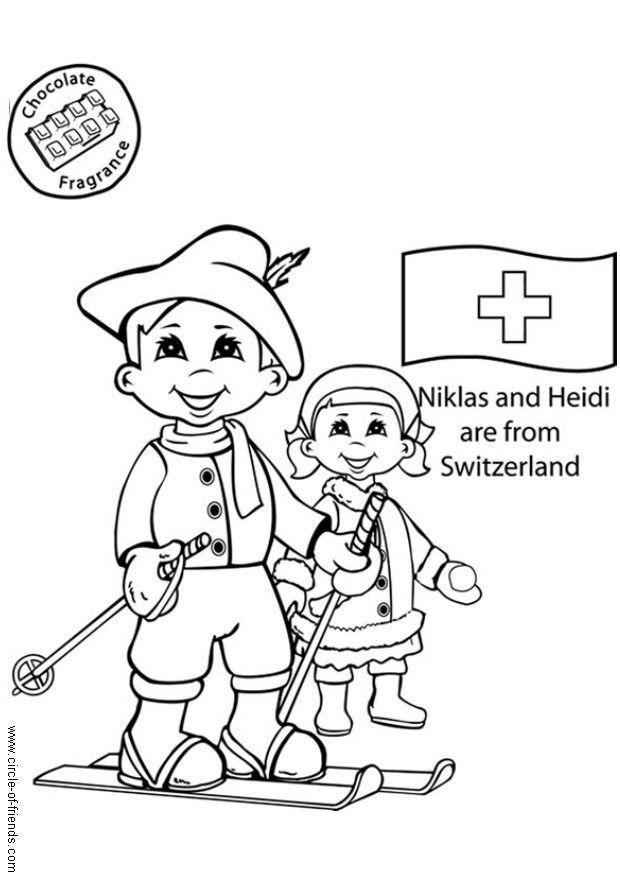niklas e heidi da suiA§a Página para colorir niklas e heidi da suiA§a