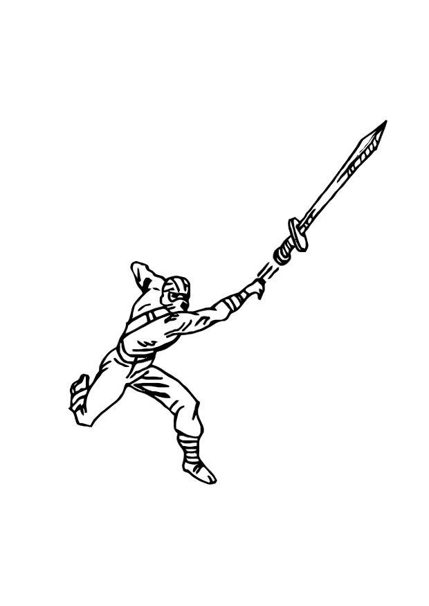 ninja Página para colorir ninja
