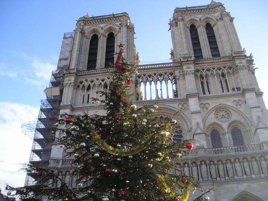 notre-dame no natal em paris Foto notre-dame no natal em paris
