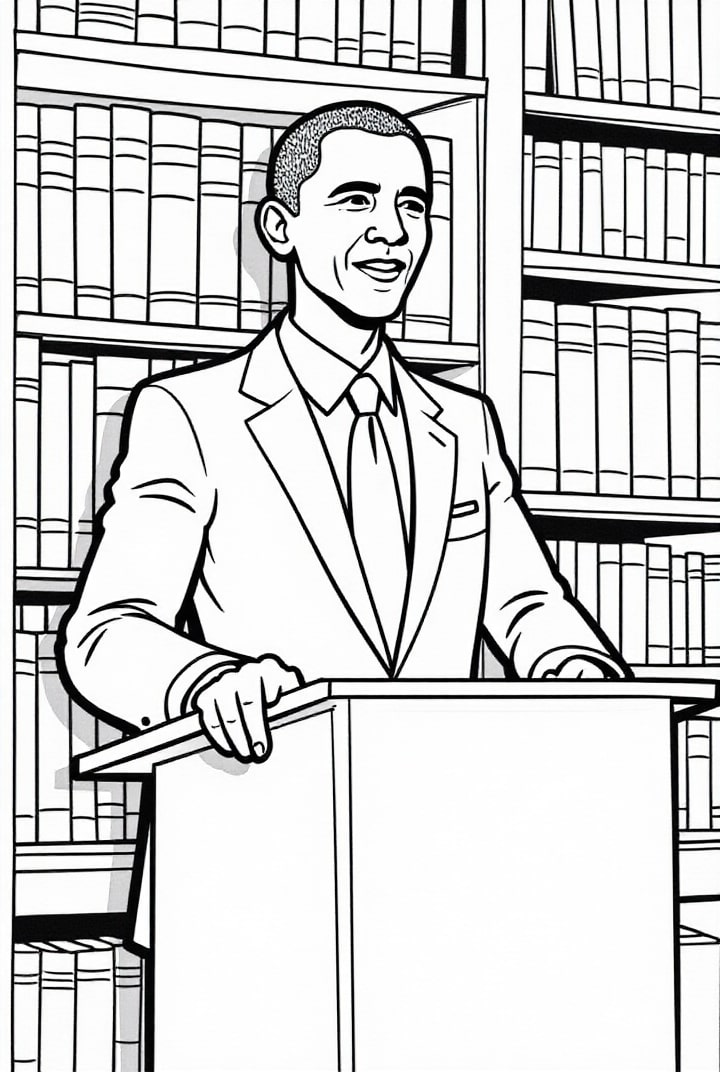 o presidente obama dA¡ uma palestra Página para colorir o presidente obama dA¡ uma palestra