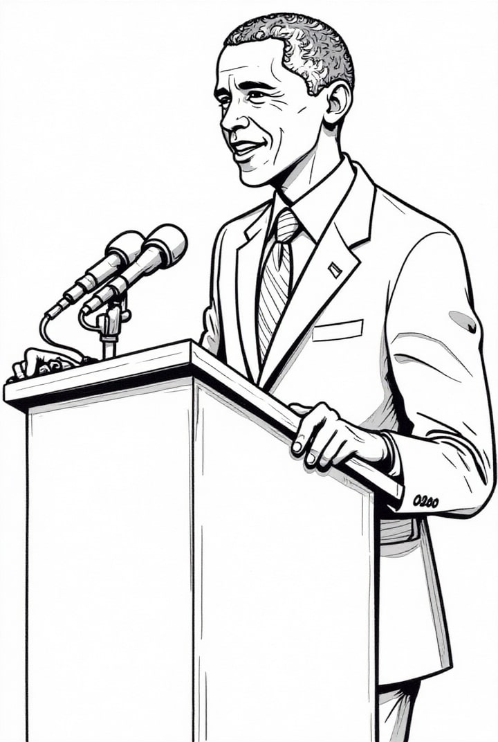 o presidente obama faz um discurso Página para colorir o presidente obama faz um discurso