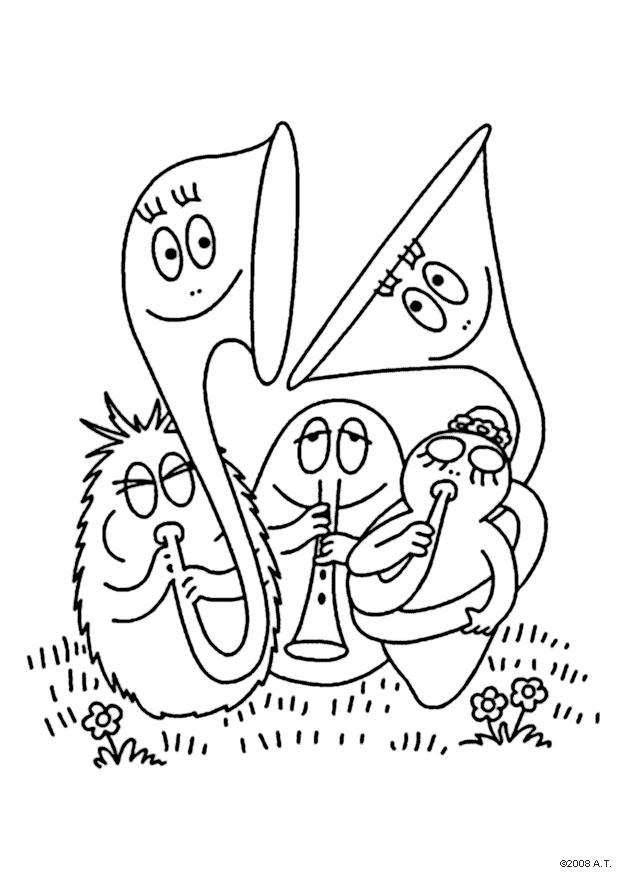 orquestra barbapapa Página para colorir orquestra barbapapa